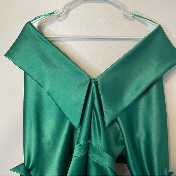 Acob A Porter Draped Midi Dress Emerald Wolf & Badger - Picture 10 of 11